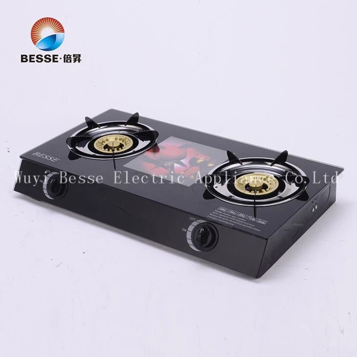 6mm Tempered Glass With Two Cast Iron Burners(ZG-3080C)