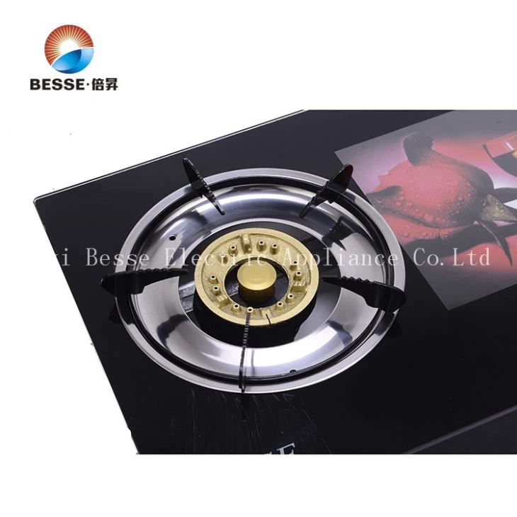 6mm Tempered Glass With Two Cast Iron Burners(ZG-3080C)
