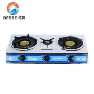 2+1 Gold Iron Burner Cooker Estufa Inoxidable