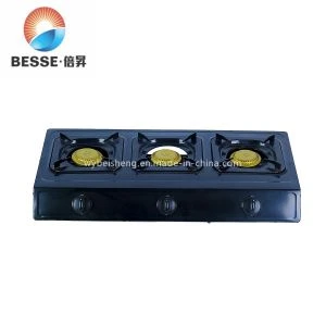 Estufa de gas de triple quemador de acero inoxidable pulido opaco (ZG-3092BR)
