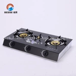 Tapa del quemador separada al fuego Estufa de gas de vidrio templado